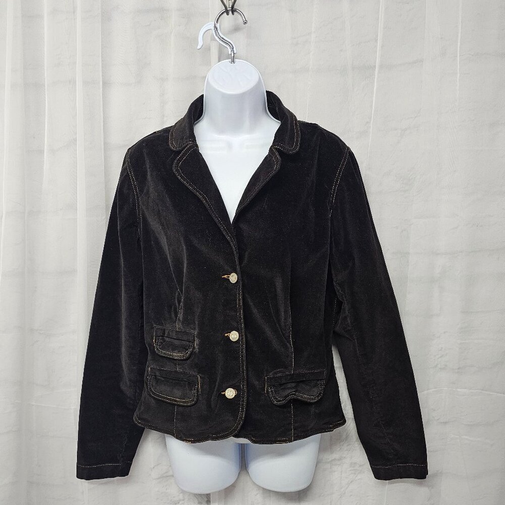 Vintage Bandolino Velvet Jacket Brown Retro Boho Western Y2K L - Picture 12 of 12